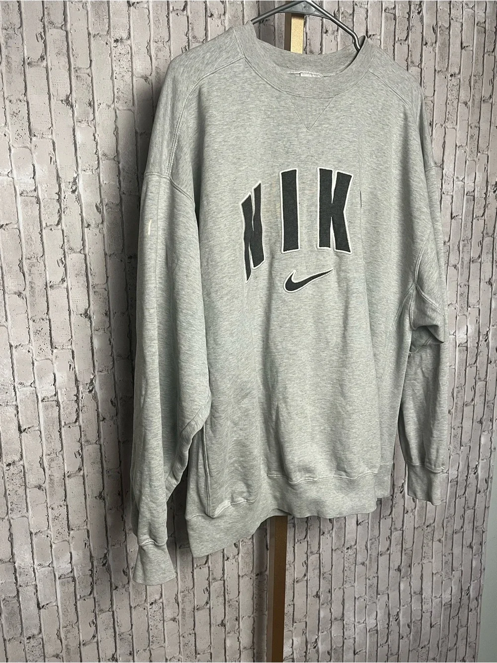 Vintage 90s Nike Arch Spell Out Sweatshirt XL Gray Center Swoosh